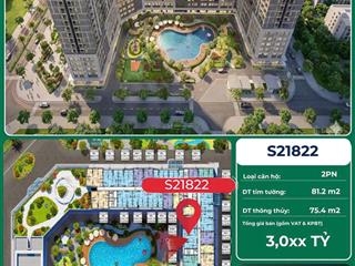 Căn hộ chung cư cao cấp 75,4m2 giá 3tỷ