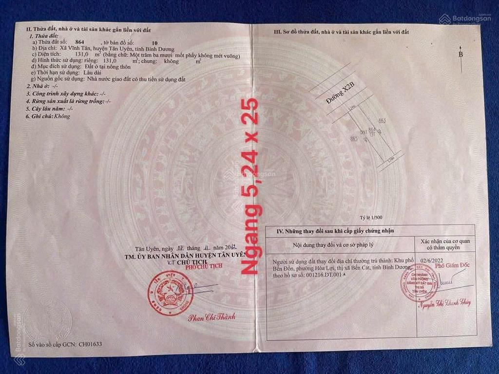 Bán gấp lô đất trong tái định cư vsip2 vĩnh tân  gần chợ, sát bên kcn vsip2
