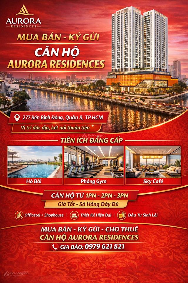 Danh sách quỹ căn rẻ nhất có mã căn dự án aurora residences quận 8, 0979 621