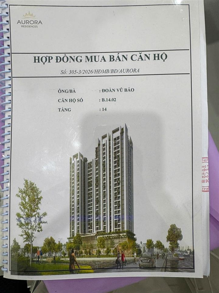 Chính chủ bán căn b.14.02 view bitexco quận 1 aurora residences quận 8