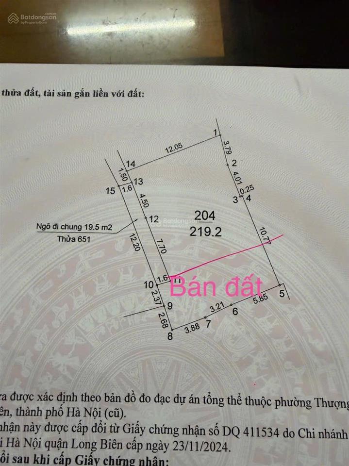 Bán đất 50m2 tại thượng thanh, 10,2 tỷ, p việt hưng, q.long biên, hà nội
