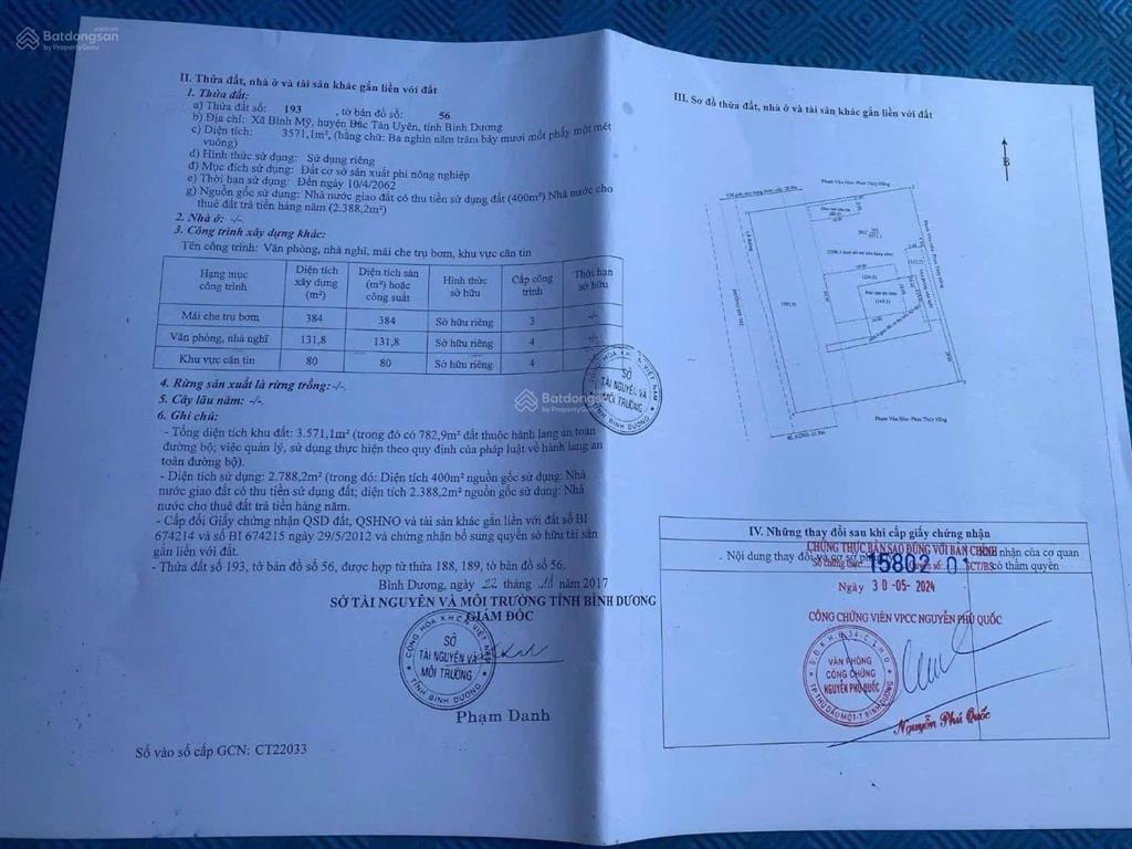 Cần bán cây xăng mặt tiền đt 742 ngay vsip2, dt 13.000m2 đang cho thuê 250tr giá bán 55 tỷ