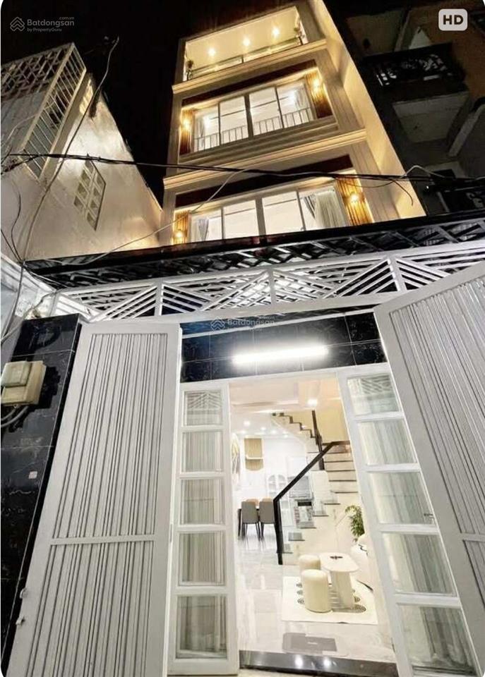 Nhà 4 tầng đúc btct  5pn  hẻm ba gác thông sát mặt tiền đường phan văn trị  nở hậu