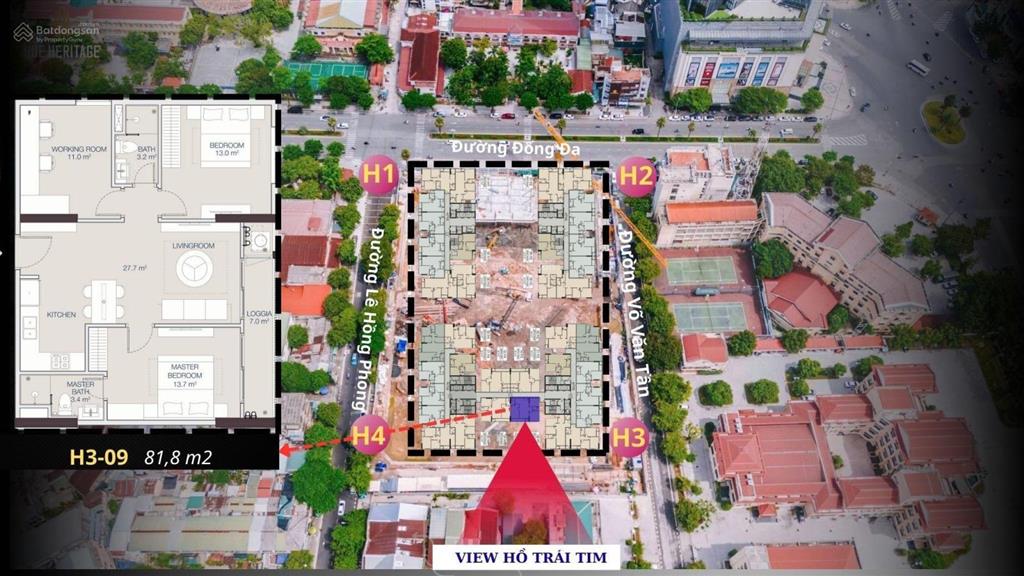 Căn hộ 3pn huế heritage diện tích nhỏ nhất, không gian sống nhiều ưu điểm