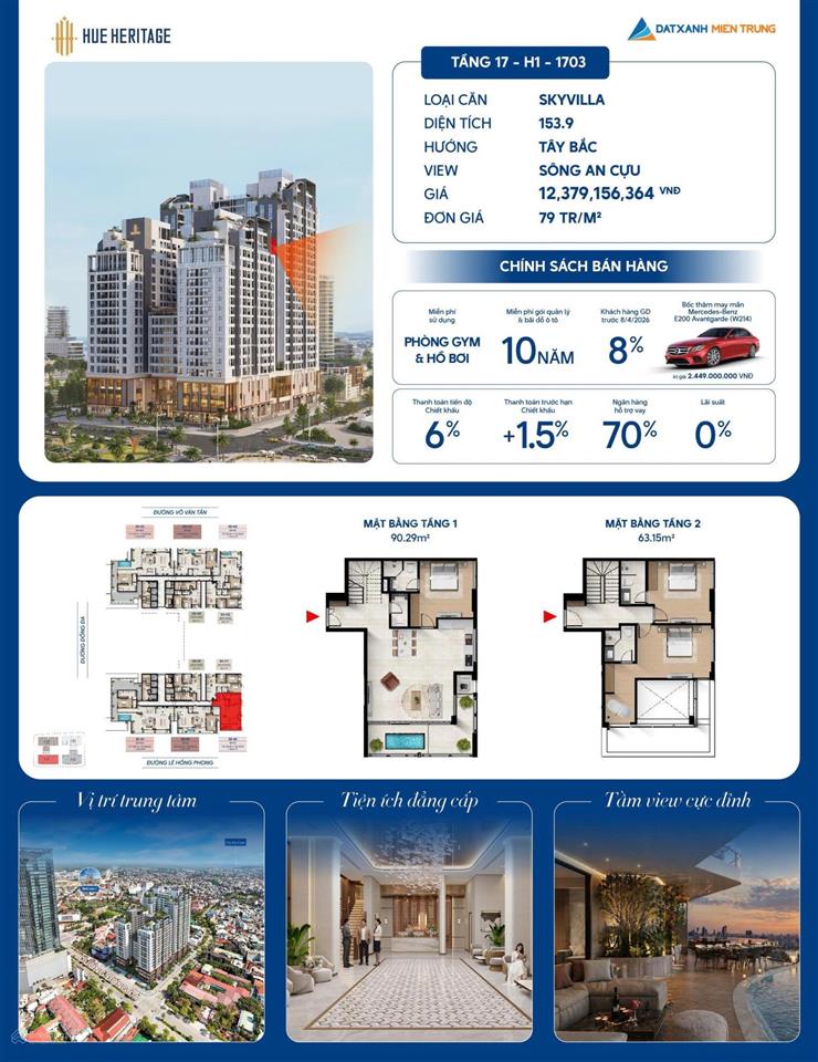 Chính thức mở bán căn skyvilla giới hạn tại hue heritage trực diện sông hương