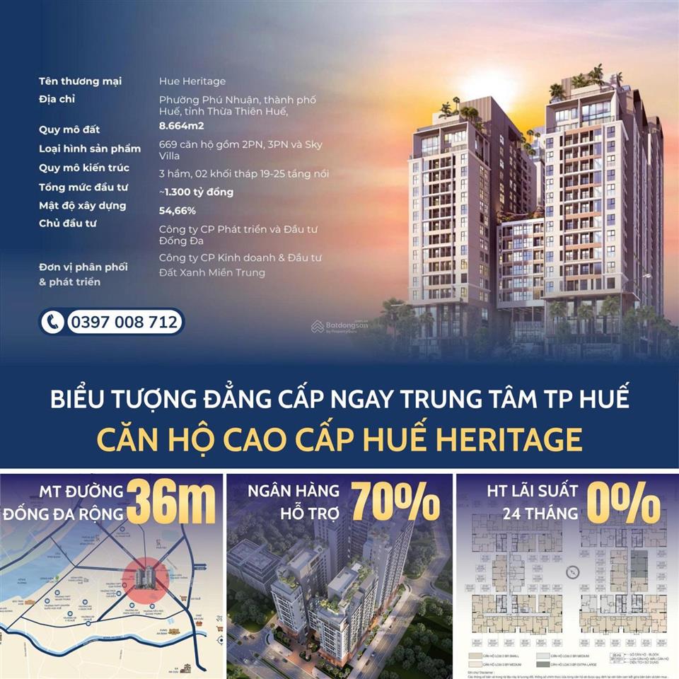 Căn hộ 2pn huế heritage lý tưởng cho gia đình trẻ ngay trung tâm huế