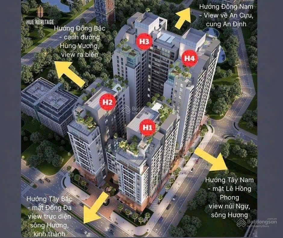 Quỹ căn 2pn số lượng lớn cho khách hàng chọn lựa dự án căn hộ huế heritage