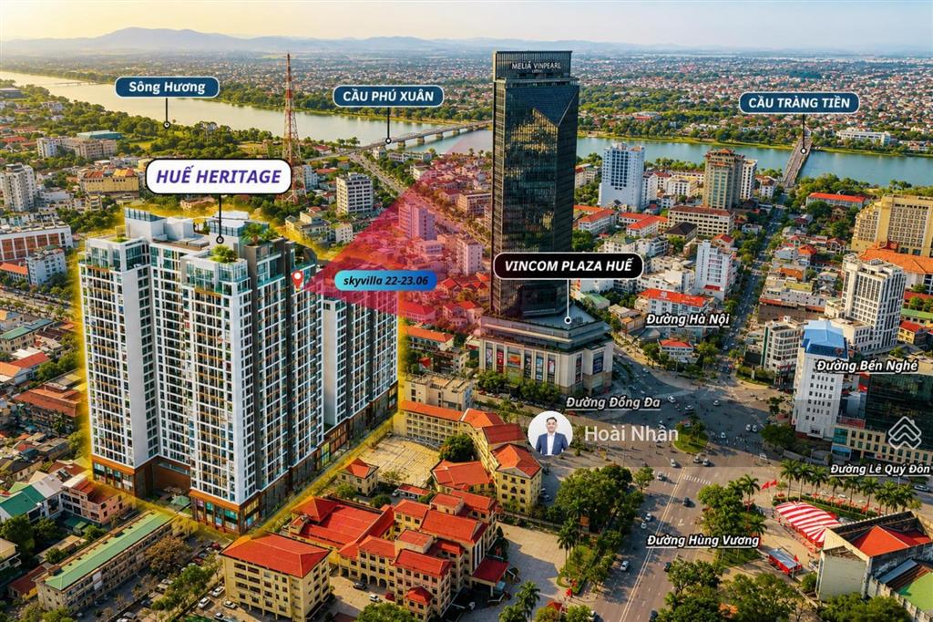 Chỉ 6, x tỷ mua đất căn skyvilla thông tầng ngay trung tâm thành phố huế  hue heritage