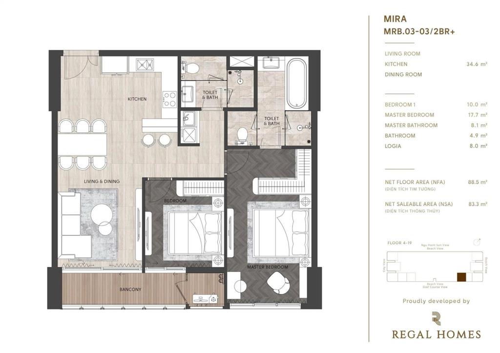 Biến động lãi suất vẫn tự tin sở hữu căn 2pn regal complex view sông  biển đẹp bậc nhất đà nẵng!