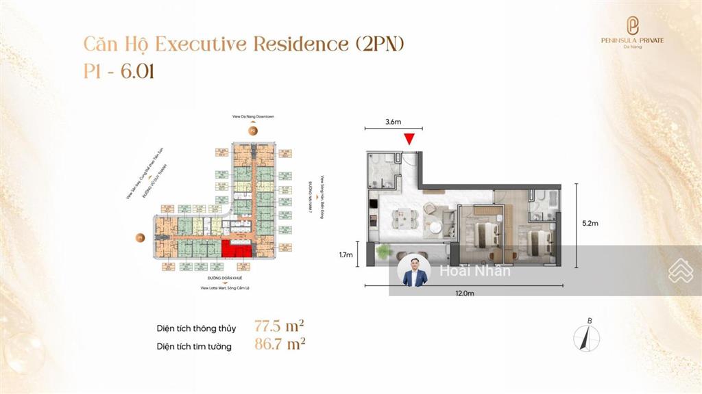 Peninsula private căn 1pn  47m  tài sản dòng tiền giữa trung tâm đà nẵng