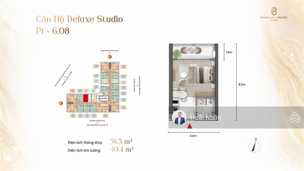 Peninsula private căn 1pn  47m  tài sản dòng tiền giữa trung tâm đà nẵng