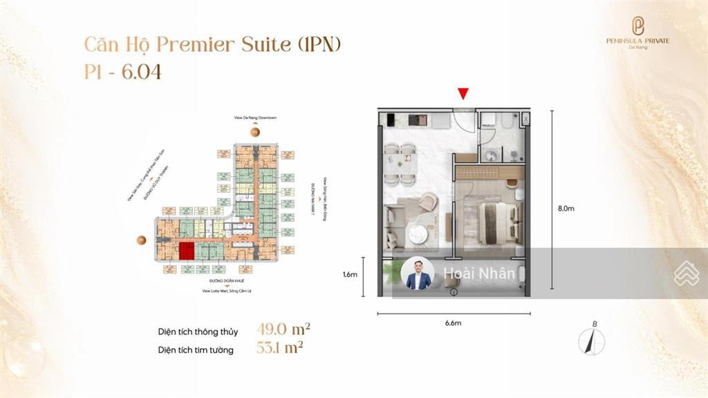 Peninsula private căn 1pn  47m  tài sản dòng tiền giữa trung tâm đà nẵng