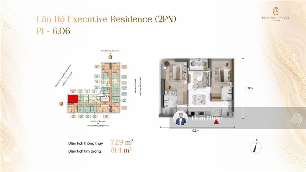 Peninsula private căn 1pn  47m  tài sản dòng tiền giữa trung tâm đà nẵng
