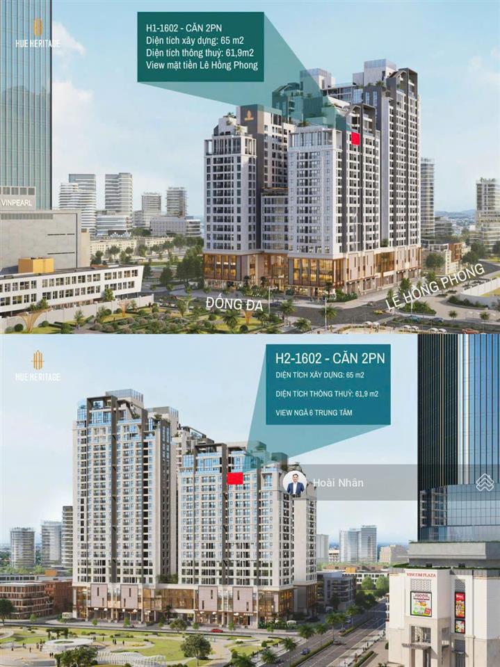 Ra mắt 2pn h2  1602 view trực diện ngã 6 thành phố, sông hương  vị trí đẹp hue heritage