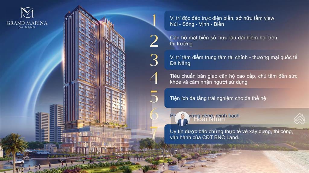 Căn hộ biển sở hữu lâu dài  view trực diện biển grand marina đà nẵng