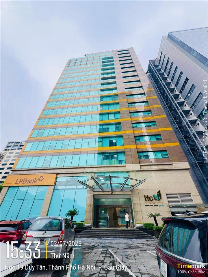Cho thuê văn phòng tòa ttc  duy tân dt 200m² có chia nhỏ diện tích. giá 369 nghìn/m2/tháng