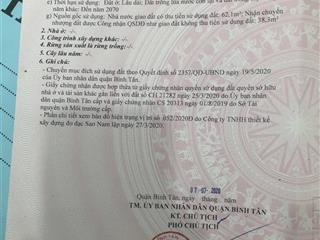 Bán đất nền dự án tại hương lộ 2, bình trị đông a, bình tân, 5,8 tỷ, 100m2