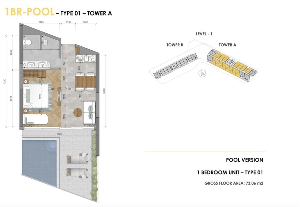 Chính chủ bán lại ixora2  1pn pool  hồ bơi riêng dt 73m2. cam kết 24%trong 4 năm nhận nhà t7/2026