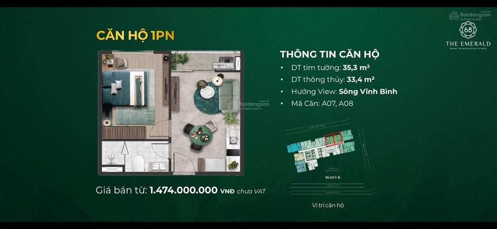 Cần bán nhanh căn 1pn 2,1 tỷ, block a 36m2