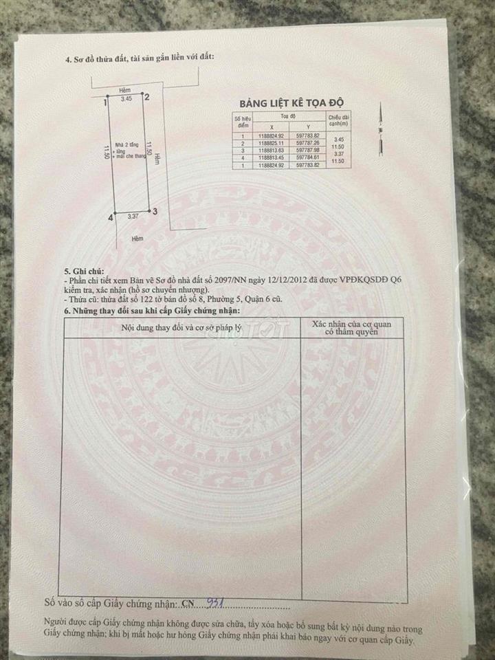 🏠 BÁN NHÀ CHÍNH CHỦ  Hậu Giang, P.5, QUẬN 6– SỔ HỒNG RIÊNG. DT: 40m2 -