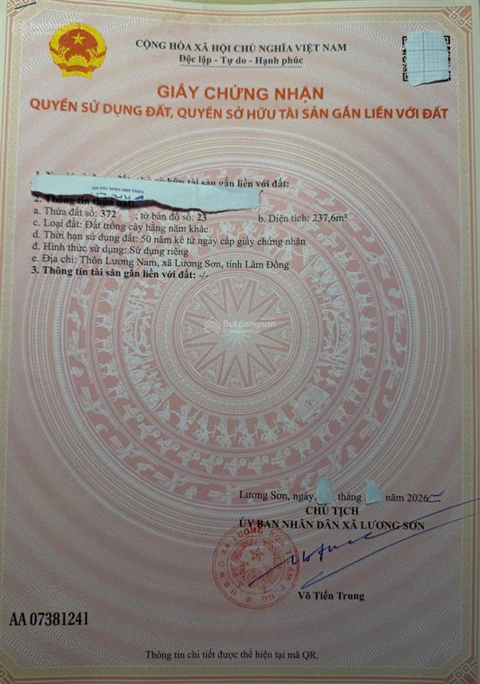 Bán đất lương sơn, lâm đồng, mặt tiền ql28b 844m2 8,05 tỷ