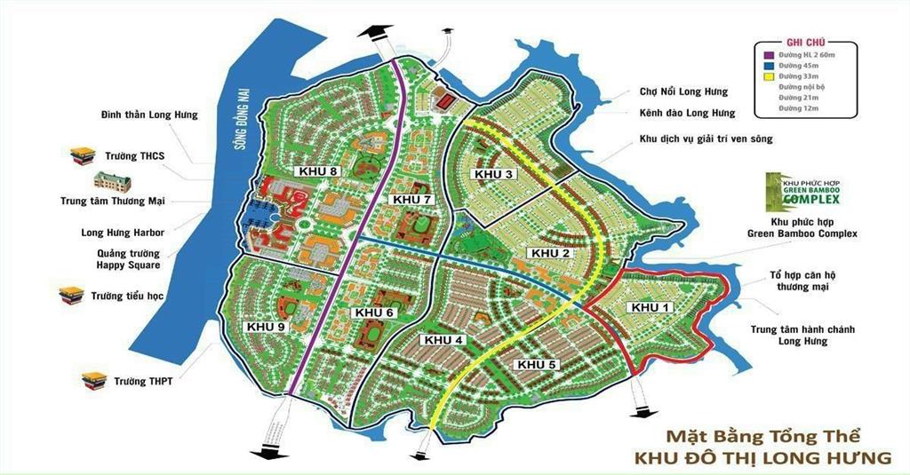 Cần bán lô đất hướng đông nam khu 5 đường thông khu đô thị long hưng city