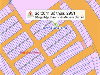 Cần bán lô đất khu 5 kđt long hưng city, phường long hưng, tp đồng nai, 100m2 hướng đông nam