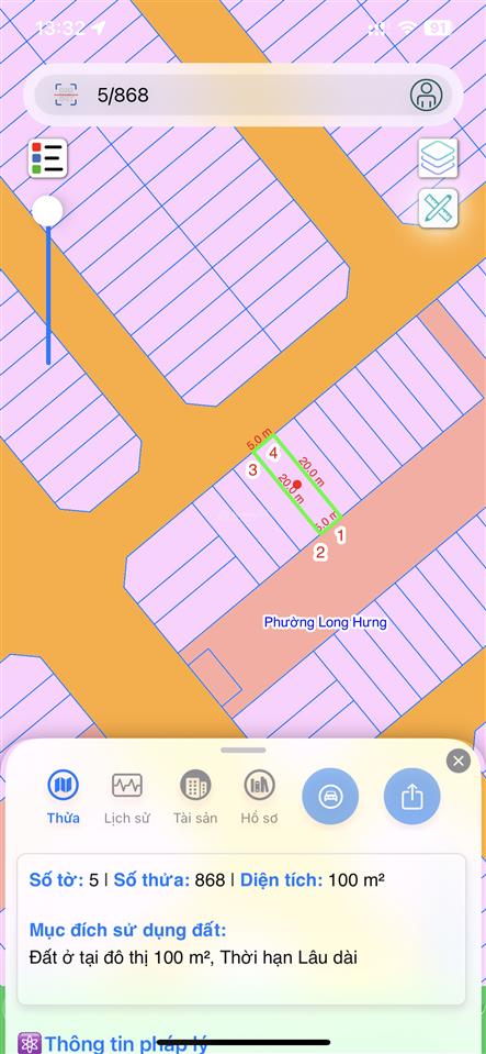 Cần bán lô đất 100m2 hai mặt tiền công viên xuyên tâm kđt dreamland city