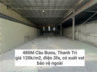 Cho thuê kho xưởng tại viện k tân triều, hag đông.pcc đảm bảo. hspl xuất vat công ty đầy đủ.
