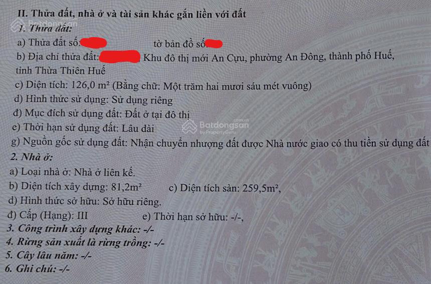 Bán nhà liền kề 5pn + 7wc, giá 8.*** tỷ, 126m2 tại lô g20, an cựu city, huế