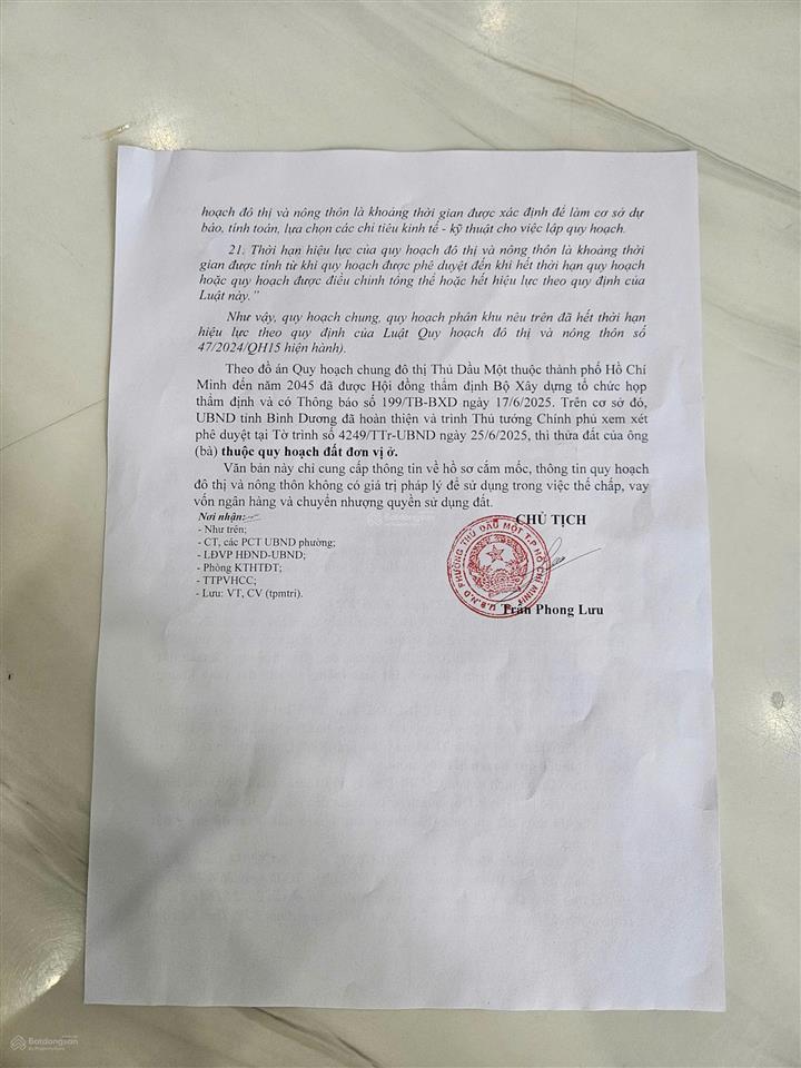 Bán đất thành phố thủ dầu một bình dương nay là phường tdm  hcm