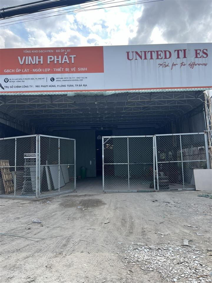 Cho thuê xưởng mặt tiền quốc lộ 51 phước hòa, phú mỹ giá rẻ nhất khu vực dt 1000 m2 giá 15tr/th