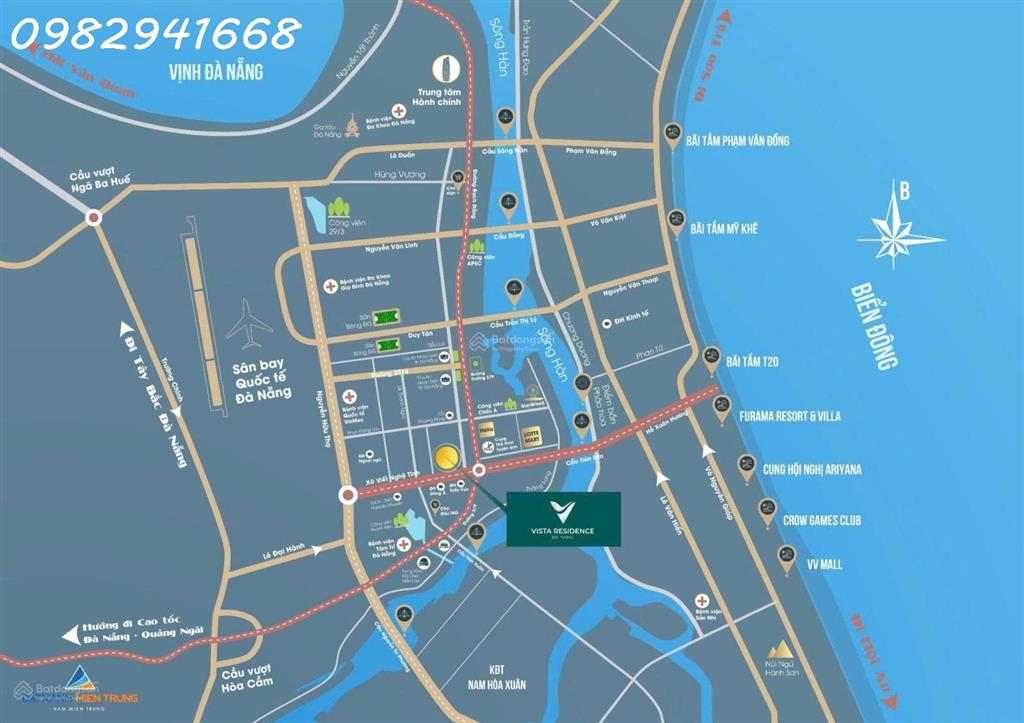 Cho thuê căn hộ Vista Residence 82m2, 2PN view pháo hoa đẳng cấp giữa trung tâm Đà Nẵng