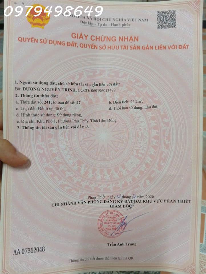 CHÍNH CHỦ CẦN BÁN ĐẤT TRUNG TÂM PHAN THIẾT – CƠ HỘI ĐÓN SÓNG THÀNH PHỐ BIỂN ĐANG BỨT PHÁ