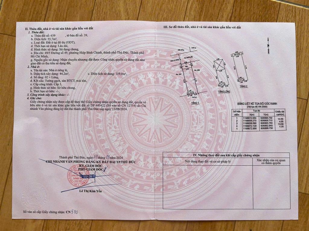 Bán nhà đẹp phường Hiệp Bình, TP. Hồ Chí Minh, DT 55,7m2, giá bán 6.9 tỷ