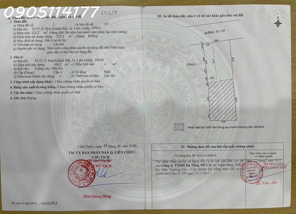 Bán nhà mặt tiền đường Âu Cơ, DT siêu khủng 651m2, Giá 21 tỷ