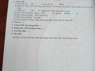 Chính Chủ Cần bán đất gấp tại đường Cao Hồng Lãnh - Ngũ Hành Sơn, DT 100m2, giá 5.1 tỷ