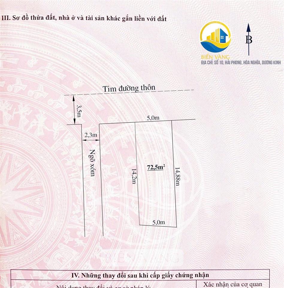 Chính chủ bán lô đất đẹp trục thôn xã đại đồng kiến thuỵ hải phòng