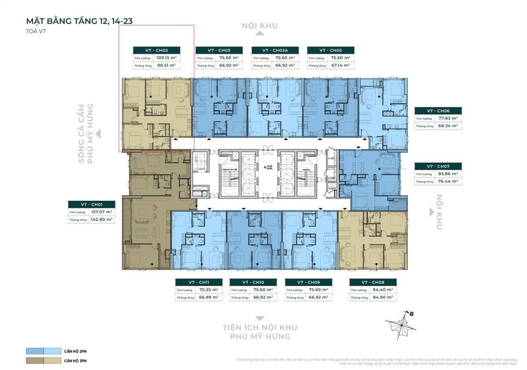 Bán căn góc 3pn 107m2  tầng trung đẹp tháp v7 sunshine sky city q7  view sông pmh giá 8.2 tỷ