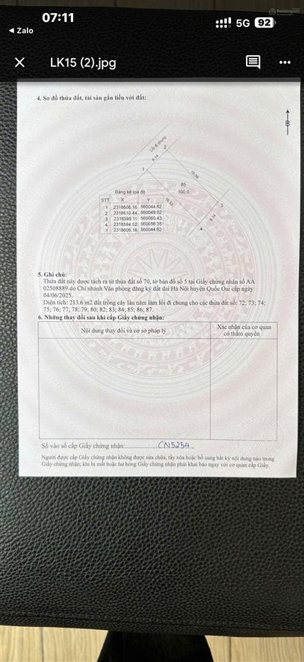 Bán gấp đất khu đô thị bắc phú cát, hòa lạc 100m, mặt tiền 6,14m, giá chỉ 3 tỷ