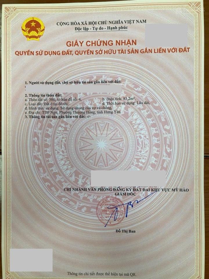 83,2 m2 hướng nam phường bạch sam gần chợ trường kcn