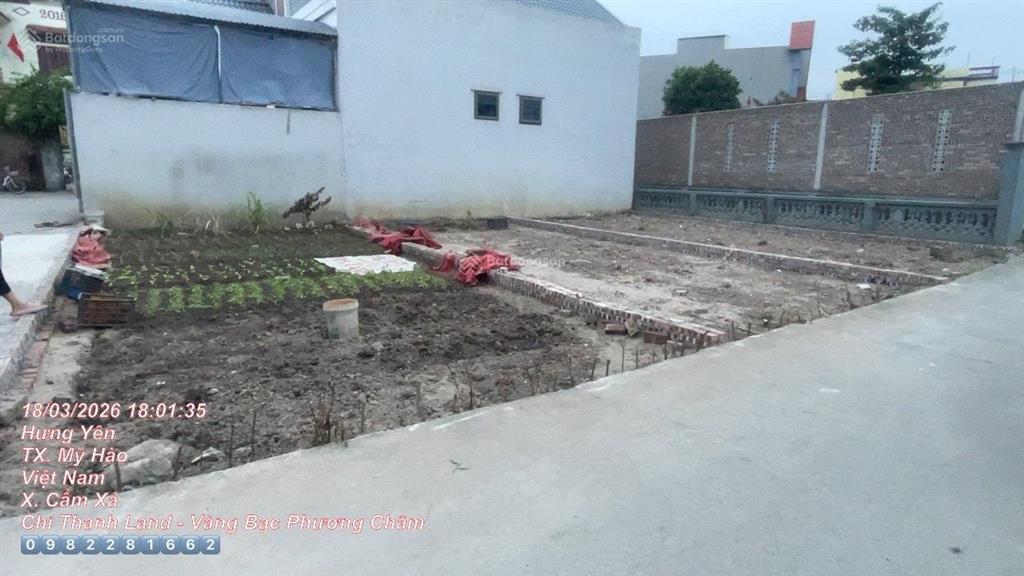 52,3m2 đất tại cẩm sơn cẩm xá mỹ hào hung yên. nay là phường thượng hồng. gần chợ trường giá chỉnh