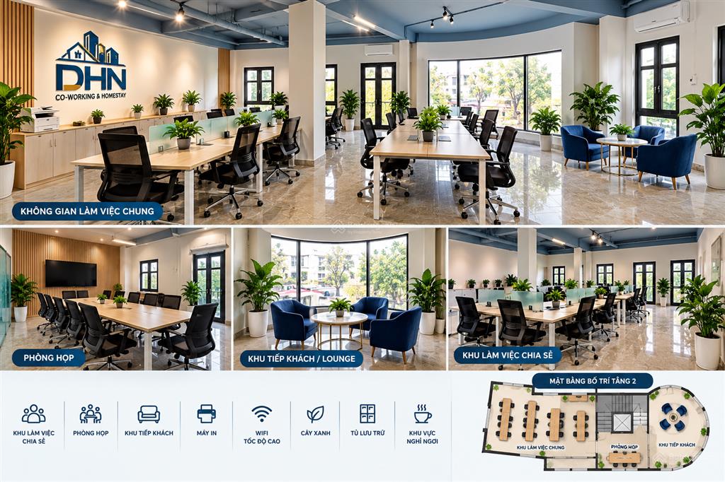 Cho thuê văn phòng coworking cẩm phả, quảng ninh chỉ từ 1 triệu/tháng