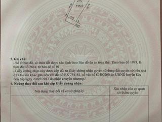 Chính chủ bán đất thổ cư tại đường thạch lỗi, thanh xuân, sóc sơn, hà nội, 3,68 tỷ, 115 m2