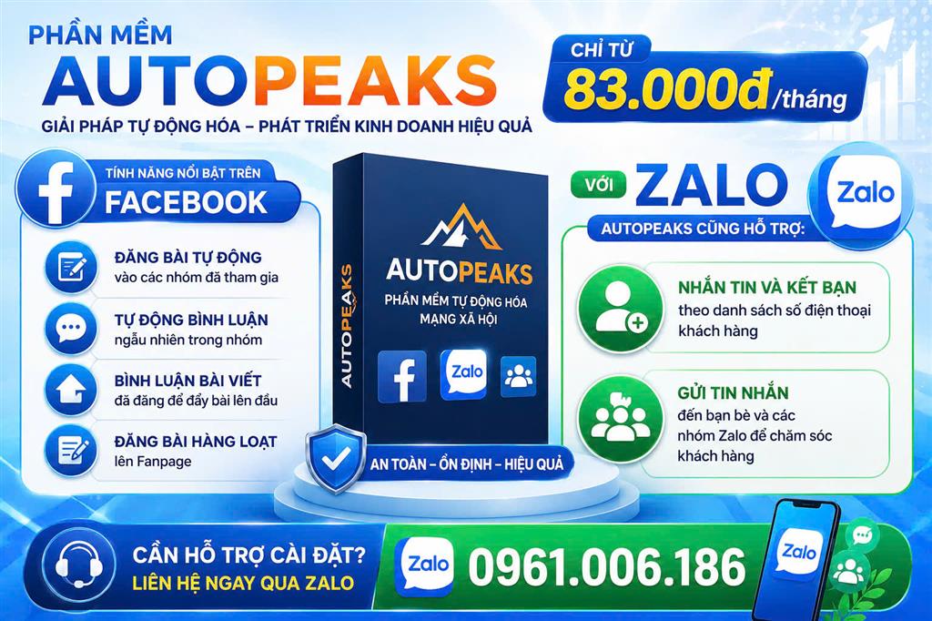 FB AutoPeaks & Zalo AutoPeaks: Giải Pháp Tự Động Hóa Marketing Đơn Giản & Hiệu Quả Nhất