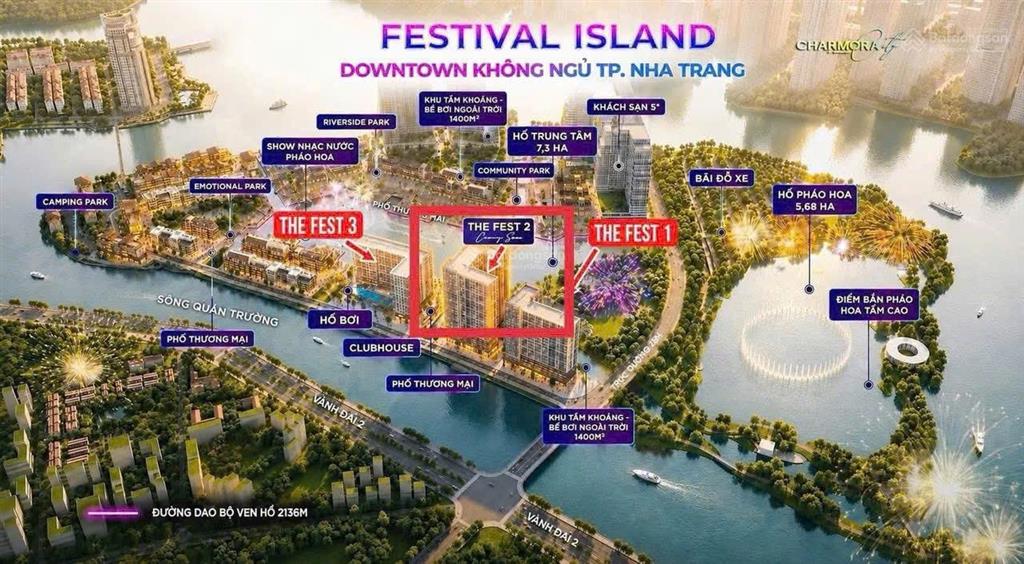 Ban căn studio view pháo hoa tầm caokhu tiện ích trung tâm tại đảo 2 dự án charmora city nha trang