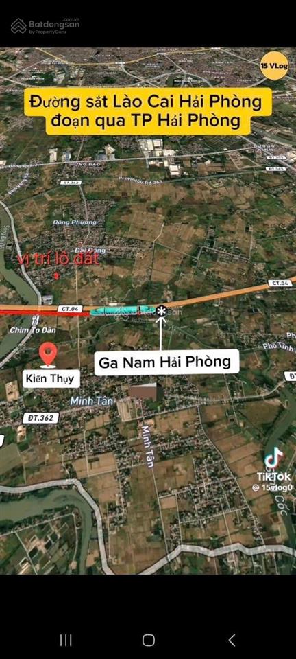 Đấu giá lạng côn đông phương kiến thuỵ gần ga tàu vin homes. 113,3m2 ngang5,5m đường 9m giá 3ty080