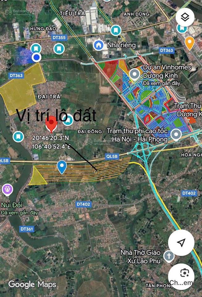 62,3m2 đường nhựa 4m~7m lạng côn đông phương kiến thuỵ giá 1tỷ150tr. gần vinhomes.  0989 335 ***