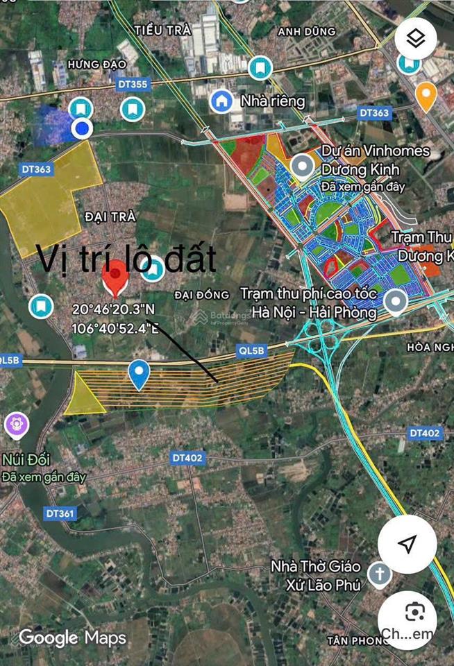 95m2 ngang 5m đường 3,5m đức phong đại đồng kiến thuỵ giá 1tỷ450tr có bớt. gần ga tàu, vinhomes