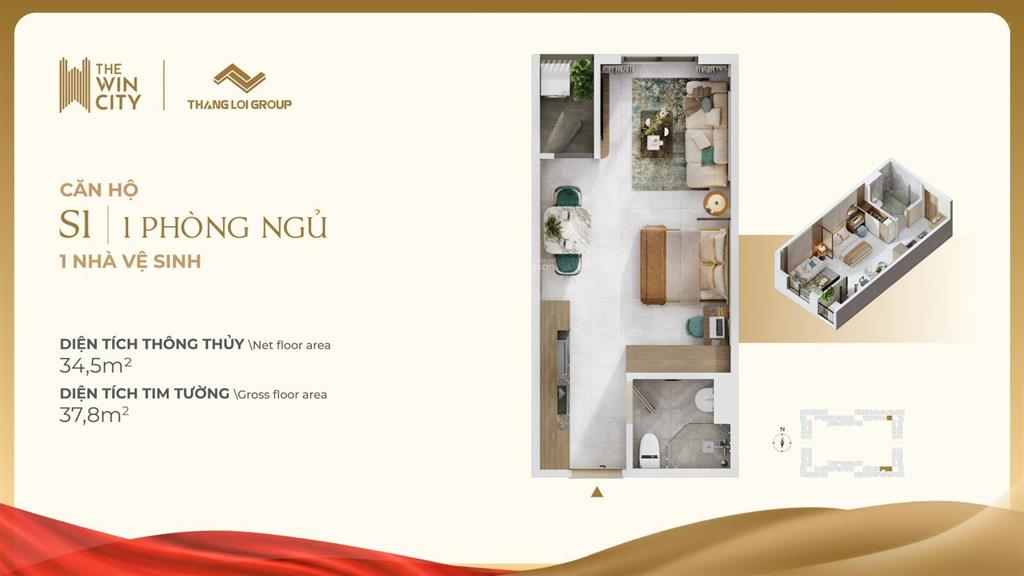 Duy nhất căn tầng 10 full nội thất, thanh toán giãn 36 tháng, 2pn2wc 65,5m2 giá 1,96 tỷ
